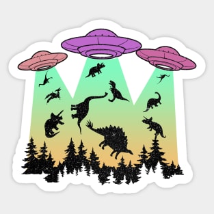 ufo abduction of the dinosaurs Sticker